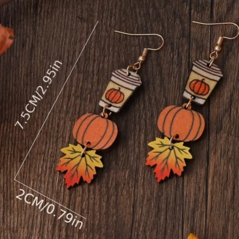 NWT! Thanksgiving & Autumn Wood Pierced Earrings! 1/$9 OR 2/$16 OR 3/$21!